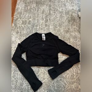Gymshark Black Open Back Long Sleeve Top